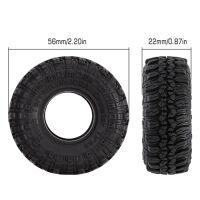 INJORA 1.0" 56*22mm Soft Rubber Rock Terrain Tires for 1/24 RC Crawlers (4) (T1005)