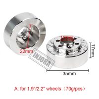 INJORA 2PCS Silver Anodized Brass Brake Disc Weights for 1.9" 2.2" Wheels