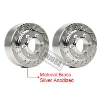 INJORA 2PCS Silver Anodized Brass Brake Disc Weights for 1.9" 2.2" Wheels