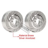 INJORA 2PCS Silver Anodized Brass Brake Disc Weights for 2.2" Wheels