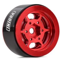 INJORA 1.0" 6-Spoke CNC Aluminum Beadlock Wheel Rim for 1/24 RC Crawlers (4) (W1006) - Red