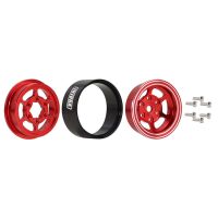 INJORA 1.0" 6-Spoke CNC Aluminum Beadlock Wheel Rim for 1/24 RC Crawlers (4) (W1006) - Red