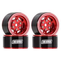 INJORA 1.0" 6-Spoke CNC Aluminum Beadlock Wheel Rim for 1/24 RC Crawlers (4) (W1006) - Red