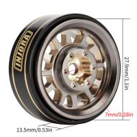 INJORA 1.0 Plus 42g/pcs 12-Spoke Brass Grey Beadlock Wheel Rims for 1/24 1/18 RC Crawler (4) (W1101GL)