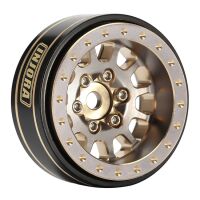 INJORA 1.0 Plus 42g/pcs 12-Spoke Brass Grey Beadlock Wheel Rims for 1/24 1/18 RC Crawler (4) (W1101GL)