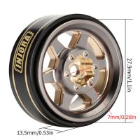INJORA 1.0 Plus 42g/pcs 6-Spoke Brass Grey Beadlock Wheel Rims for 1/24 1/18 RC Crawler (4) (W1102)