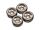 INJORA 1.0 Plus 42g/pcs 6-Spoke Brass Grey Beadlock Wheel Rims for 1/24 1/18 RC Crawler (4) (W1102)