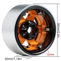 INJORA 4PCS 1.9" 6-spoke Metal Beadlock Wheel Rims for 1/10 RC Rock Crawler Car Gold