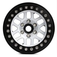 INJORA 4PCS 2.0" 12-spoke Metal Beadlock Wheel Rims Fit 1.9" RC Crawler Tires Black-Silber