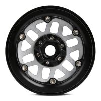 INJORA 4PCS 2.0" 12-spoke Metal Beadlock Wheel Rims Fit 1.9" RC Crawler Tires Black-Silber