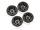 INJORA 4PCS 1.9" CNC Aluminum Beadlock Wheel Rims for 1/10 RC Crawler Car Black-Grey