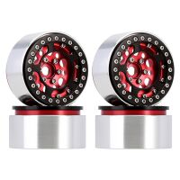 INJORA 4PCS 1.9" CNC Aluminum Beadlock Wheel Rims for 1/10 RC Crawler Car Red