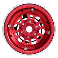 INJORA 4PCS 1.9" CNC Aluminum Beadlock Wheel Rims for 1/10 RC Crawler Car Red