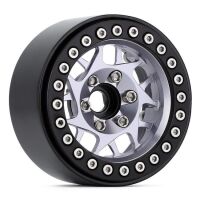 INJORA 4PCS 1.9" Metal Beadlock Wheel Rims for 1/10 Scale RC Rock Crawler Black-Grey