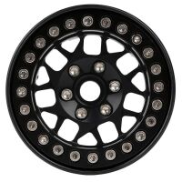 INJORA 4PCS 1.9 Metal Beadlock Wheel Rims for 1/10 Scale RC Rock Crawler Black