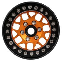 INJORA 4PCS 1.9" Metal Beadlock Wheel Rims for 1/10 Scale RC Rock Crawler Gold