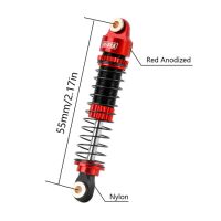 INJORA 53mm Aluminum Threaded Oil Filled Shocks Red for 1/18 TRX4M 4 PCS (4M-24)