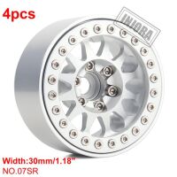 INJORA 4PCS 1.9" 12-spoke Metal Beadlock Wheel Rims for 1/10 RC Rock Crawler Silver