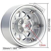 INJORA 4PCS 1.9" 12-spoke Metal Beadlock Wheel Rims for 1/10 RC Rock Crawler Silver