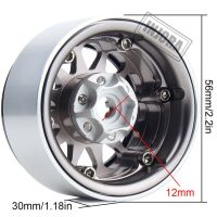 INJORA 4PCS 1.9" 12-spoke Metal Beadlock Wheel Rims for 1/10 RC Rock Crawler Silver-Grey