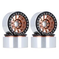 INJORA 4PCS 1.9" 12-spoke Metal Beadlock Wheel Rims for 1/10 RC Rock Crawler Bronze