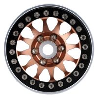 INJORA 4PCS 1.9" 12-spoke Metal Beadlock Wheel Rims for 1/10 RC Rock Crawler Bronze