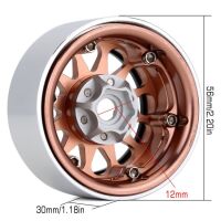 INJORA 4PCS 1.9" 12-spoke Metal Beadlock Wheel Rims for 1/10 RC Rock Crawler Bronze