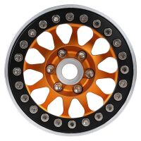 INJORA 4PCS 1.9" 12-spoke Metal Beadlock Wheel Rims for 1/10 RC Rock Crawler Gold