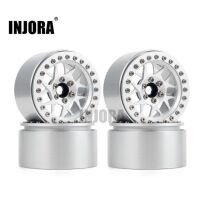 INJORA 4PCS 2.2" Silver Aluminum Beadlock Wheel Rims for 1/10 RC Rock Crawler Silver