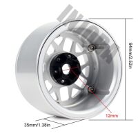 INJORA 4PCS 2.2" Silver Aluminum Beadlock Wheel Rims for 1/10 RC Rock Crawler Silver