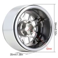 INJORA 4PCS 2.2" Silver Aluminum Beadlock Wheel Rims for 1/10 RC Rock Crawler Black-Grey