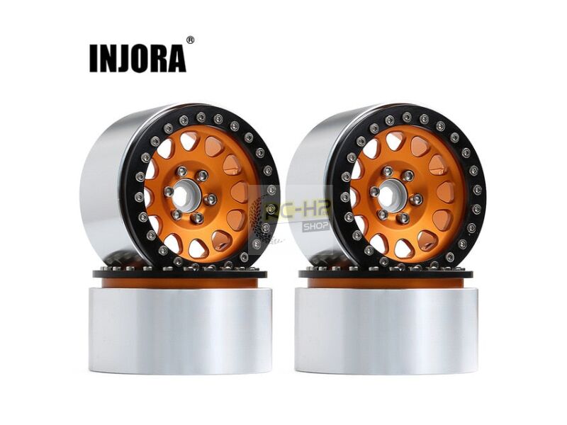thumbnail image 2 of INJORA 2.2 Inch RC Beadlock Wheels - 4pcs Gold Rims For 1:10 Scale Rock Crawlers 2 of 14