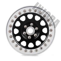 INJORA 4PCS 2.2" Aluminum Beadlock Wheel Rims for 1/10 RC Rock Crawler Silver-Black