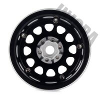 INJORA 4PCS 2.2" Aluminum Beadlock Wheel Rims for 1/10 RC Rock Crawler Silver-Black