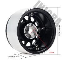 INJORA 4PCS 2.2" Aluminum Beadlock Wheel Rims for 1/10 RC Rock Crawler Black-Grey