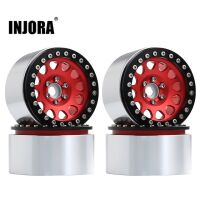 INJORA 4PCS 2.2" Aluminum Beadlock Wheel Rims for 1/10 RC Rock Crawler Red