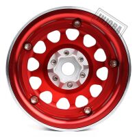 INJORA 4PCS 2.2" Aluminum Beadlock Wheel Rims for 1/10 RC Rock Crawler Red