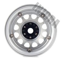 INJORA 4PCS 2.2" Aluminum Beadlock Wheel Rims for 1/10 RC Rock Crawler Silver