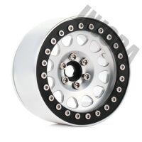 INJORA 4PCS 2.2" Aluminum Beadlock Wheel Rims for 1/10 RC Rock Crawler Black-Silver