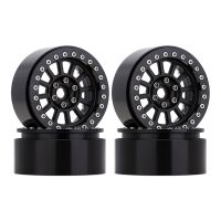 INJORA 4pcs 2.2" 12-Spokes Metal Beadlock Wheel Rims for 1/10 RC Crawler, 136g/pcs Black