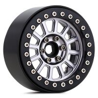 INJORA 4pcs 2.2" 12-Spokes Metal Beadlock Wheel Rims for 1/10 RC Crawler, 136g/pcs Grey