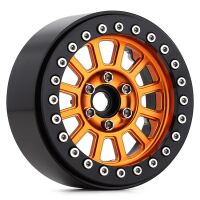 INJORA 4pcs 2.2" 12-Spokes Metal Beadlock Wheel Rims for 1/10 RC Crawler, 136g/pcs Gold