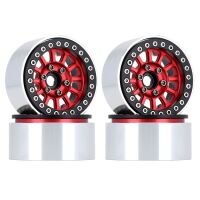 INJORA 4PCS 1.9" 12-Spokes Beadlock Wheel Rim for 1/10 RC Crawler Red