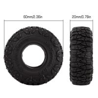 INJORA 1.0" 60*20mm Rubber Tires All Terrain Upgrade for 1/24 RC Crawlers (4) (T1006)