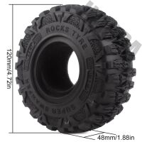 INJORA 4PCS 2.2 120*48mm Mud Grappler Wheel Tires for 1/10 RC Rock Crawler