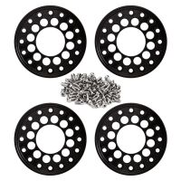 INJORA 4PCS CNC Aluminum Outer Beadlock Rings 12 holes for INJORA 1.0" Wheel Rims Black