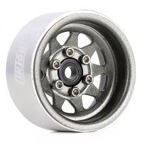INJORA 1.0 Negative Offset 3.78mm Deep Dish Stamped Steel Wheel Rims for 1/24 RC Crawlers (4) (W1004) - Grey