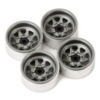 INJORA 1.0 Negative Offset 3.78mm Deep Dish Stamped Steel Wheel Rims for 1/24 RC Crawlers (4) (W1004) - Grey