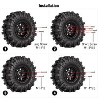 INJORA 1.0 Negative Offset 3.78mm Deep Dish Stamped Steel Wheel Rims for 1/24 RC Crawlers (4) (W1004) - Grey