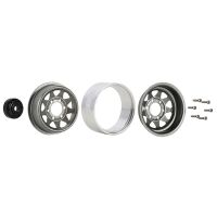 INJORA 1.0 Negative Offset 3.78mm Deep Dish Stamped Steel Wheel Rims for 1/24 RC Crawlers (4) (W1004) - Grey
